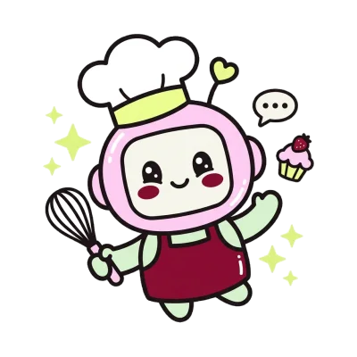 Ilustração da Confeitice, tutora de inteligência artificial da DuasXDoce