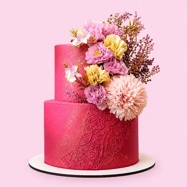 Bolo Artístico Floral Pink